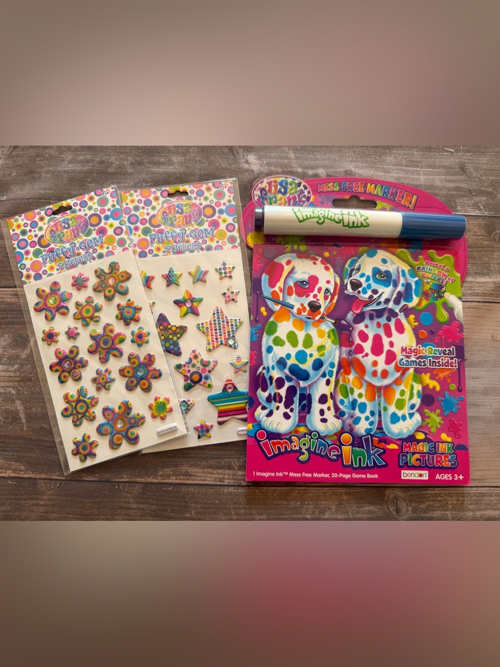 Lisa Frank imagine ink pad plus 2 sticker sheets
